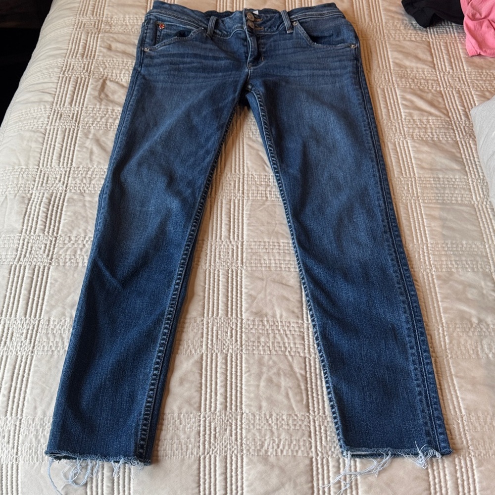 Hudson Jeans - Low Rise Raw Hem Skinny Jeans